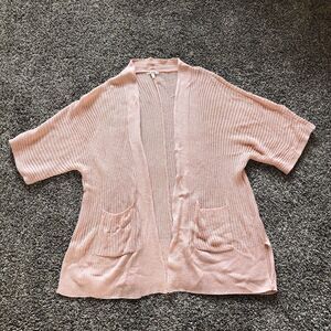 Womens Maurices Salmon Short Sleeve Open Cardigan Lightweight Pockets Size‎ L